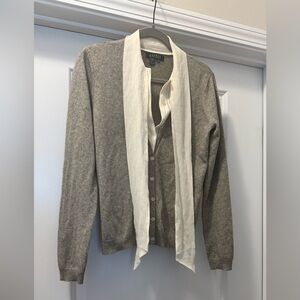 Ralph Lauren Gray and Cream Women's Cardigan